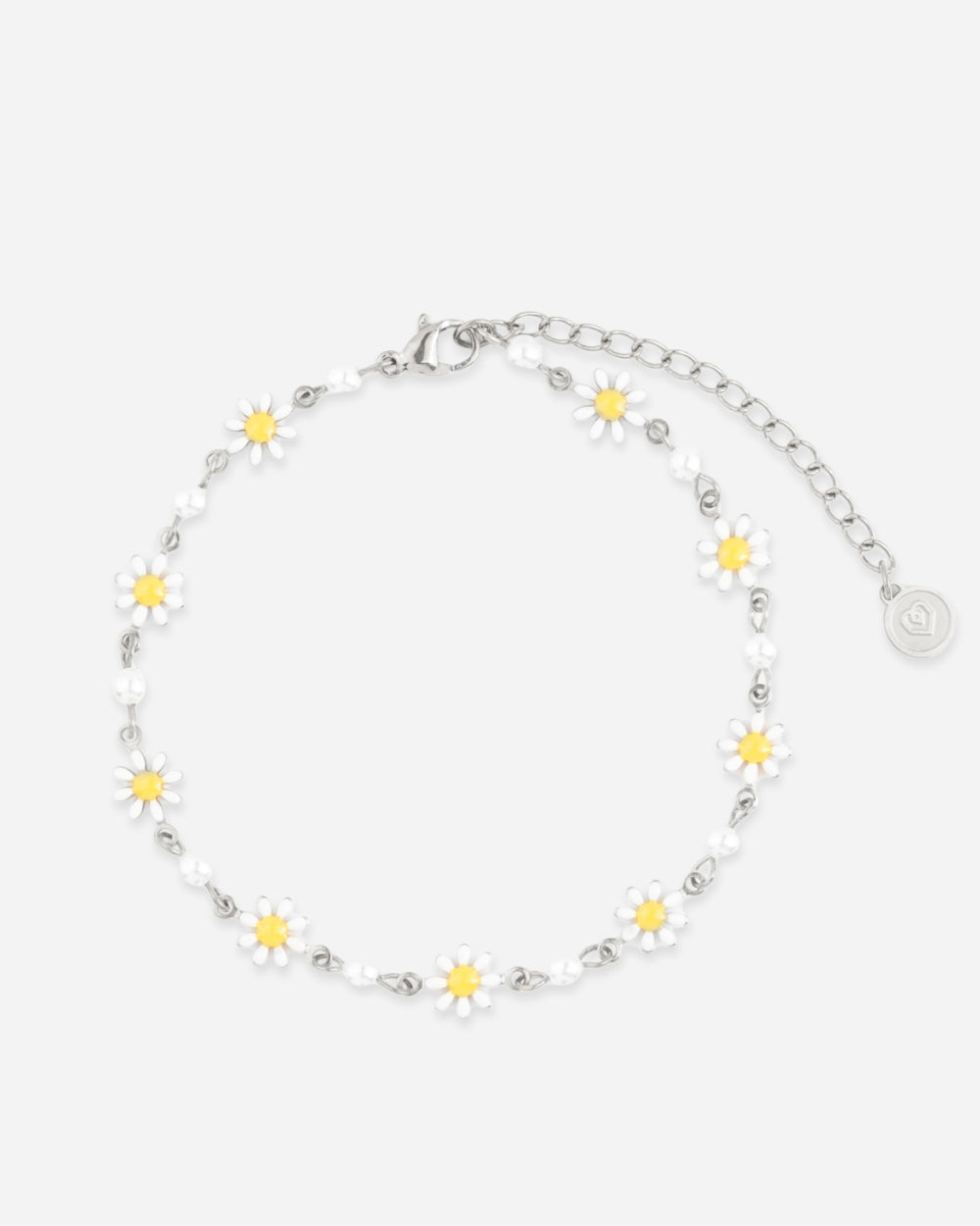 BRACELET DE CHEVILLE Chaînes marguerites - Argent