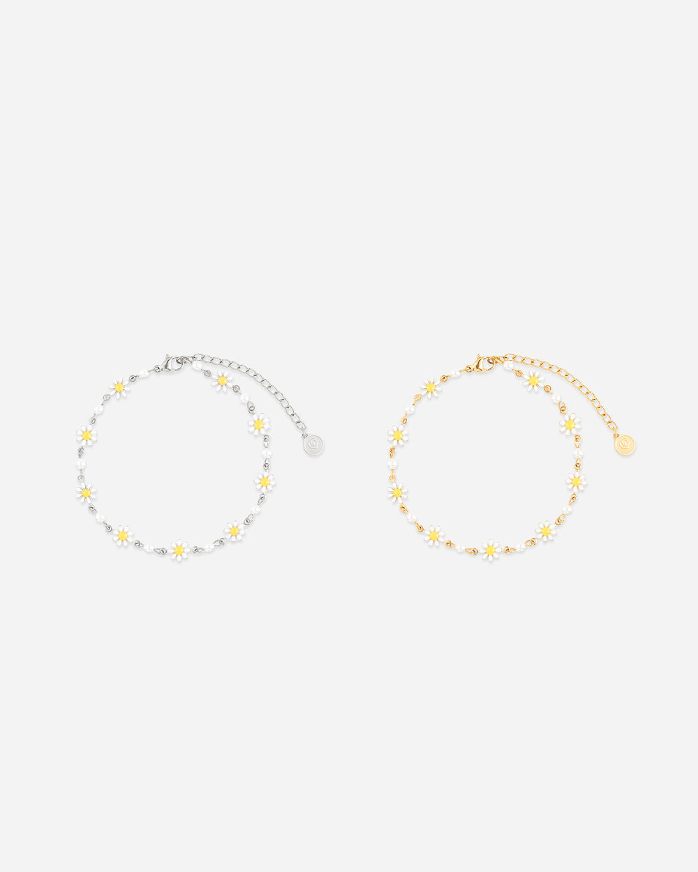 BRACELET DE CHEVILLE Chaînes marguerites - Argent